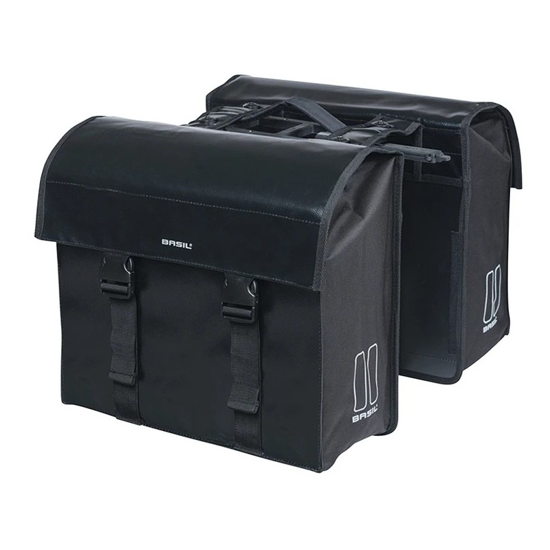 Sacoches arrieres Basil Urban Mik pour vélo, fermeture boucle - Velonline