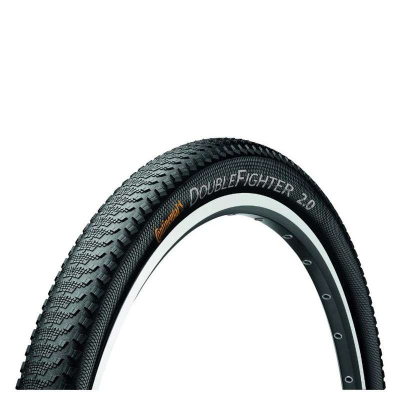 Pneu DOUBLE FIGHTER 27.5x2.00 (50-584) TT TR – VTT X-Country – Terrain Sec et Roulant – 3/180 TPI – Noir