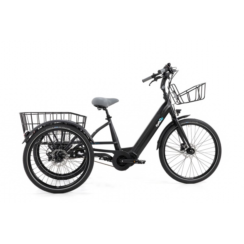 CyclO2 SMART Noir - Tricycle Électrique Bafang 250W | Velonline